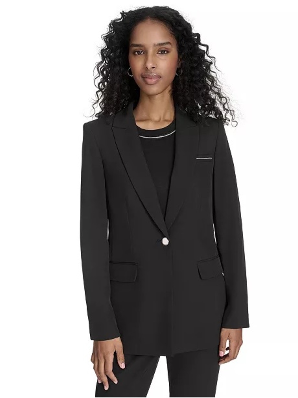 Calvin Klein black one button Blazer Size 6